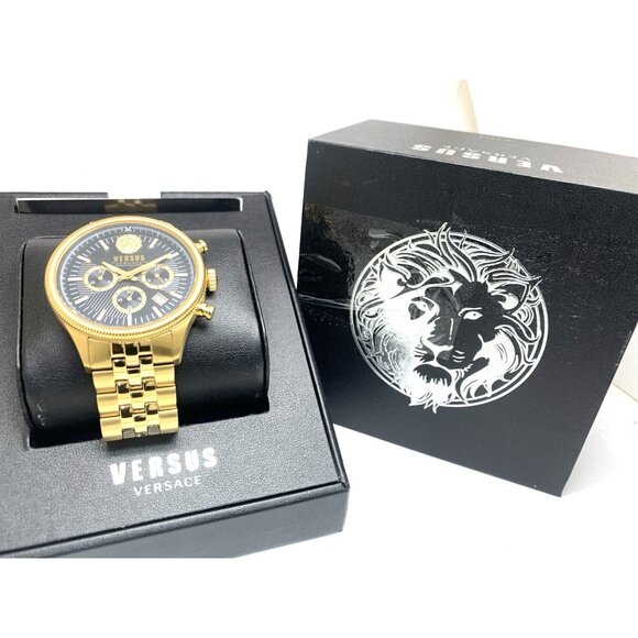 Versus by Versace Men's Watch VSP971021 Chronograph Quartz Gold Steel 45mm - Picture 3 of 15